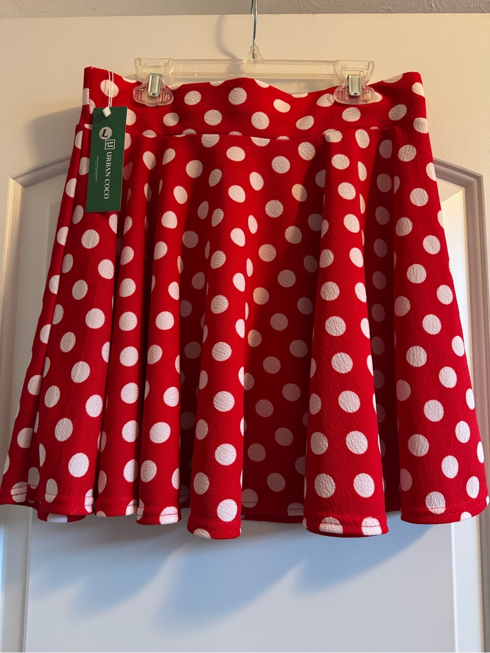 Urban CoCo Red Polka Dot Skater Skirt